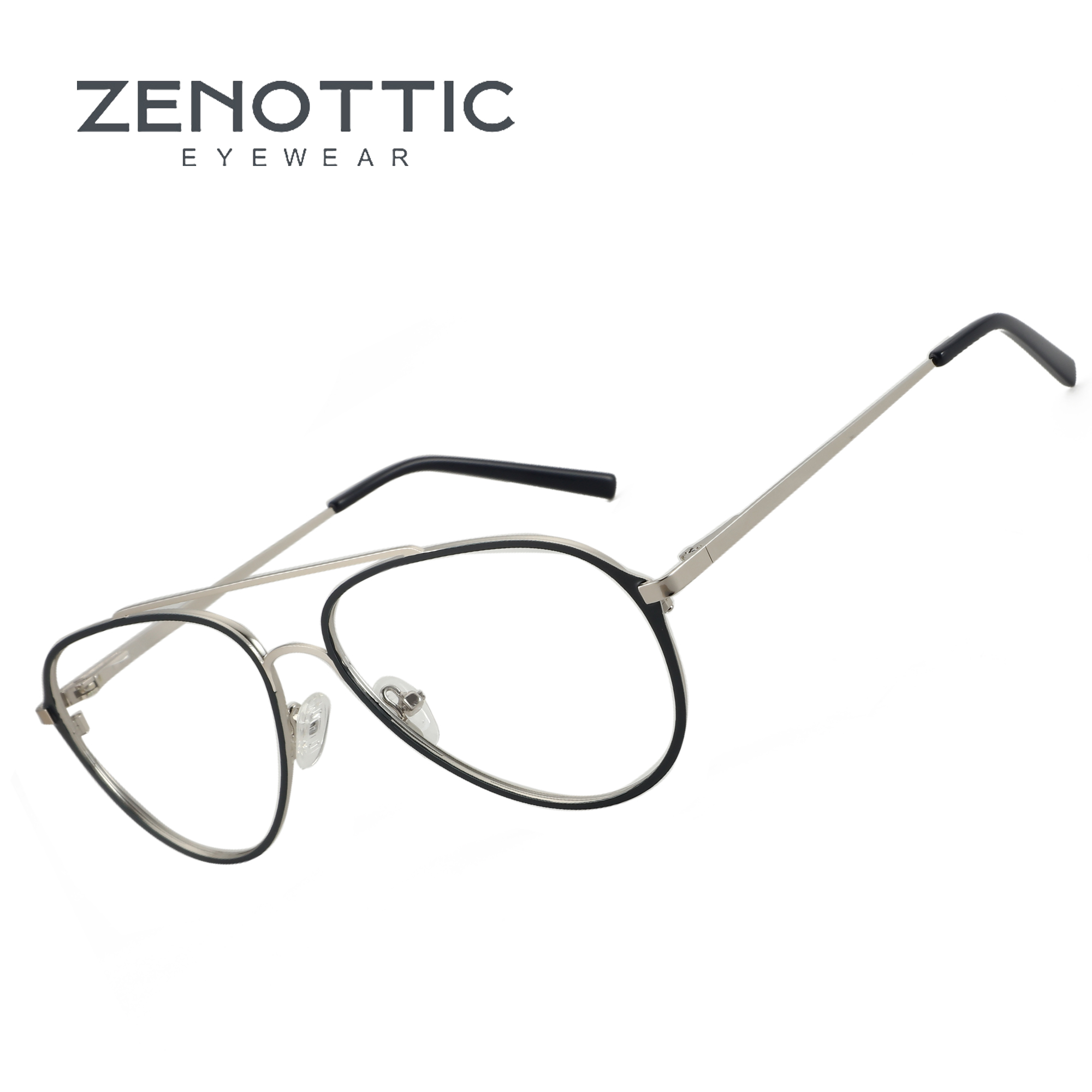Men'S Fashion Non Prescription Glasses - ZENOTTIC kacamata optik Pilot mode baru