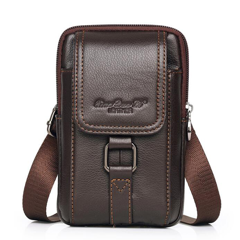 Men'S Fashion Box - Tas selempang kulit asli pria, Dompet