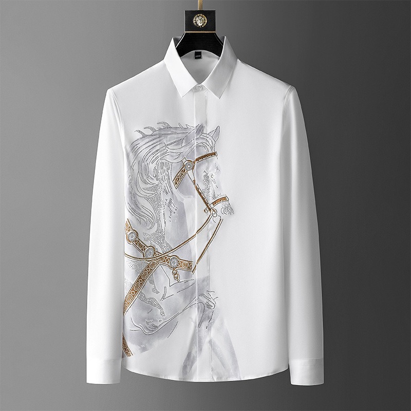 Dress Shirt Non-Iron - Gaun Kemeja Putih untuk Pria Atasan