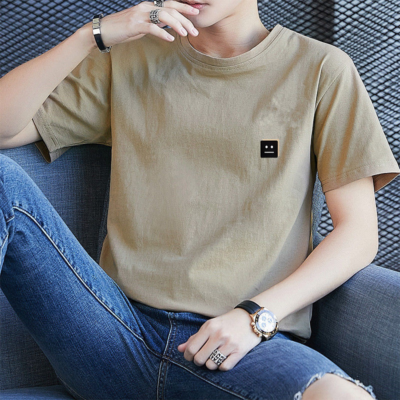 Mens Fashion Young - Kemeja lengan pendek pria, atasan leher