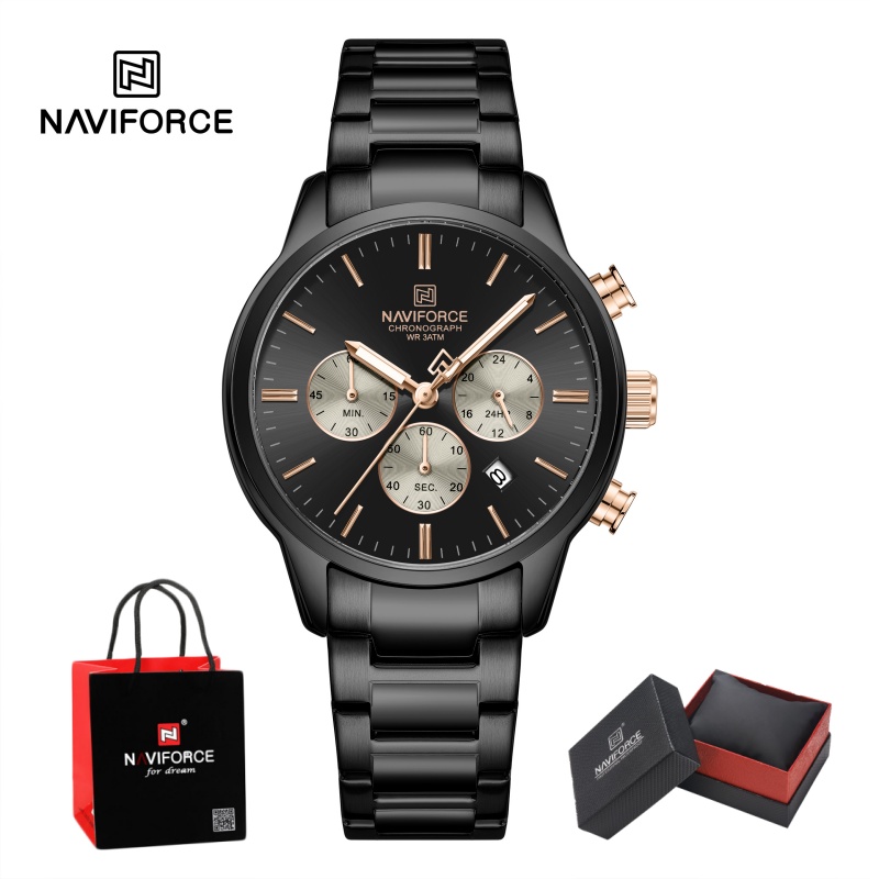 Men'S Fashion Box - Jam Tangan Pria NAVIFORCE Quartz Chronograph