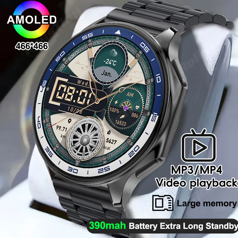 Mens Fashion World - Jam tangan pintar AMOLED 1.43 pemutar