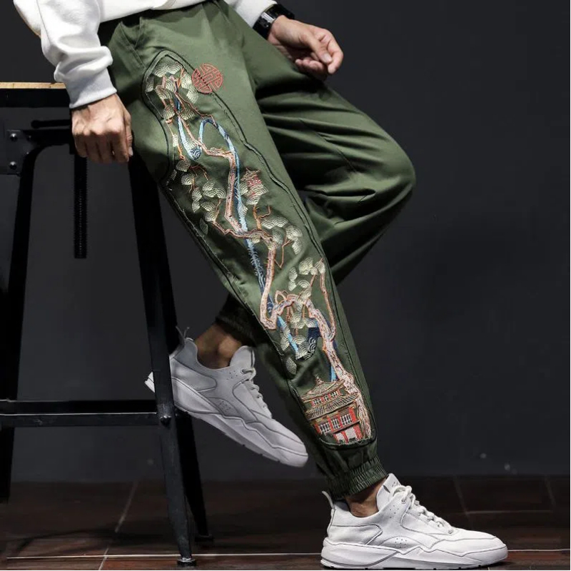 Mens Fashion Young - Celana pinggang elastis pria, celana kasual