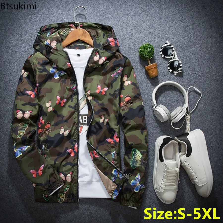 Mens Fashion Young - Jaket Hoodie Kamuflase Pria Musim Semi