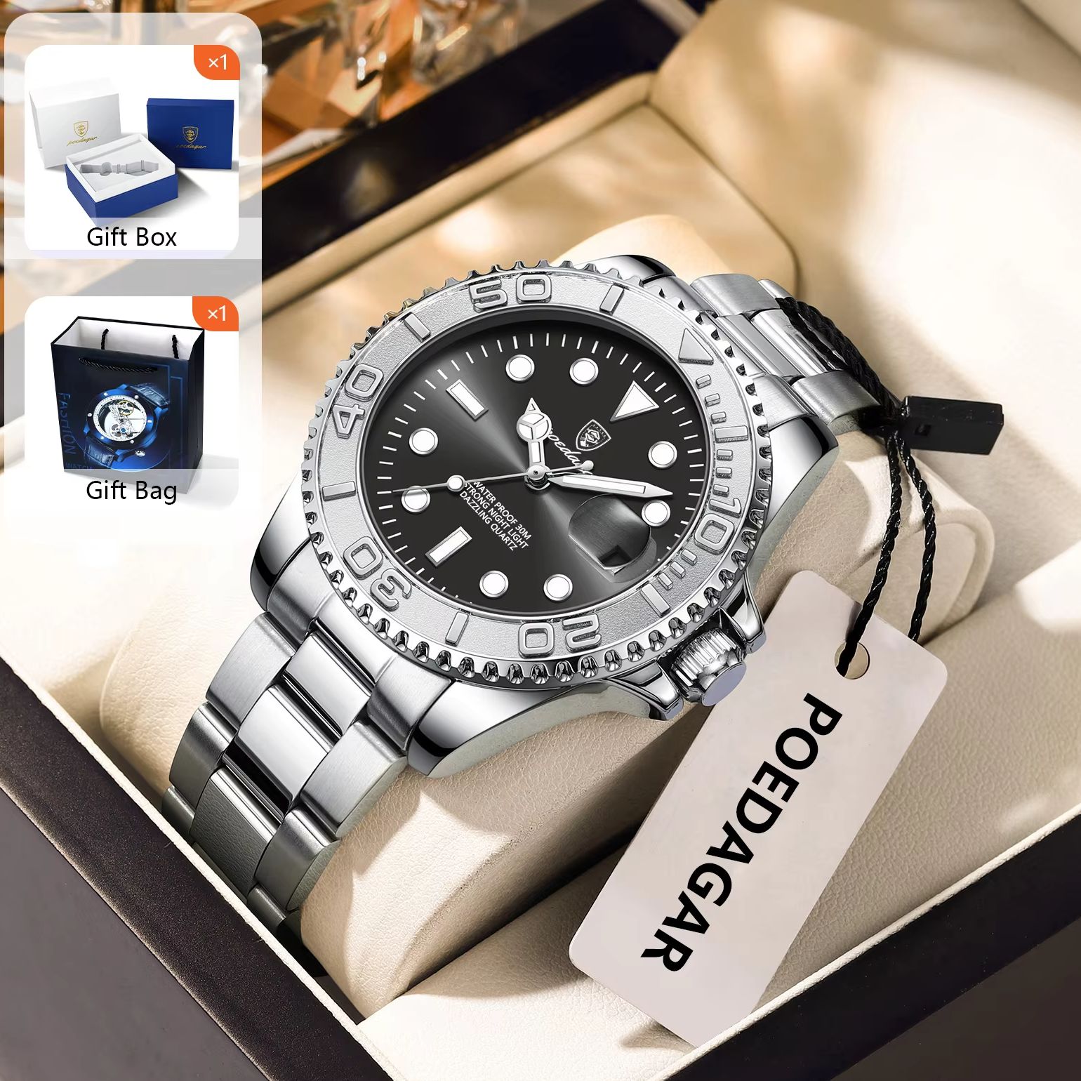 Men'S Fashion Box - POEDAGAR Jam Tangan Pria Modis Jam