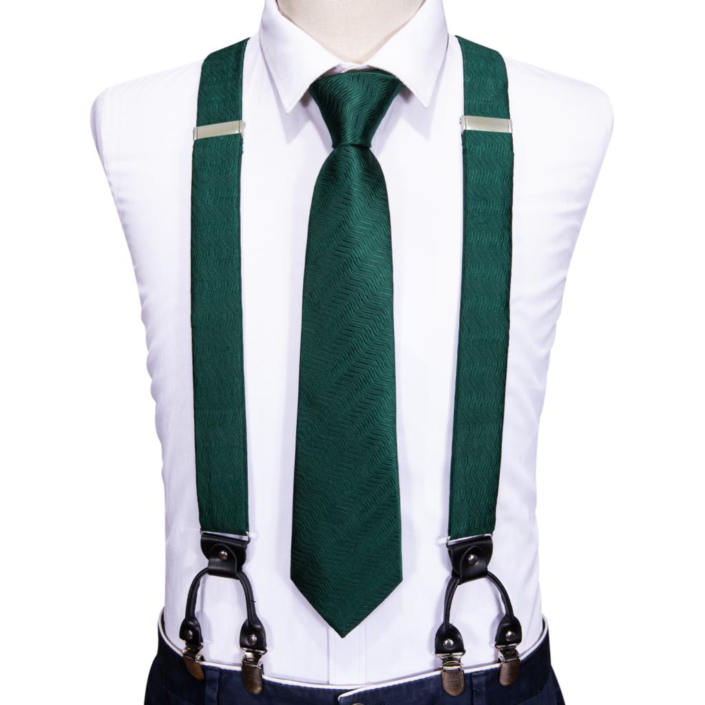 Suspenders Clip Men - Barry.Wang Set Dasi Kancing Manset &