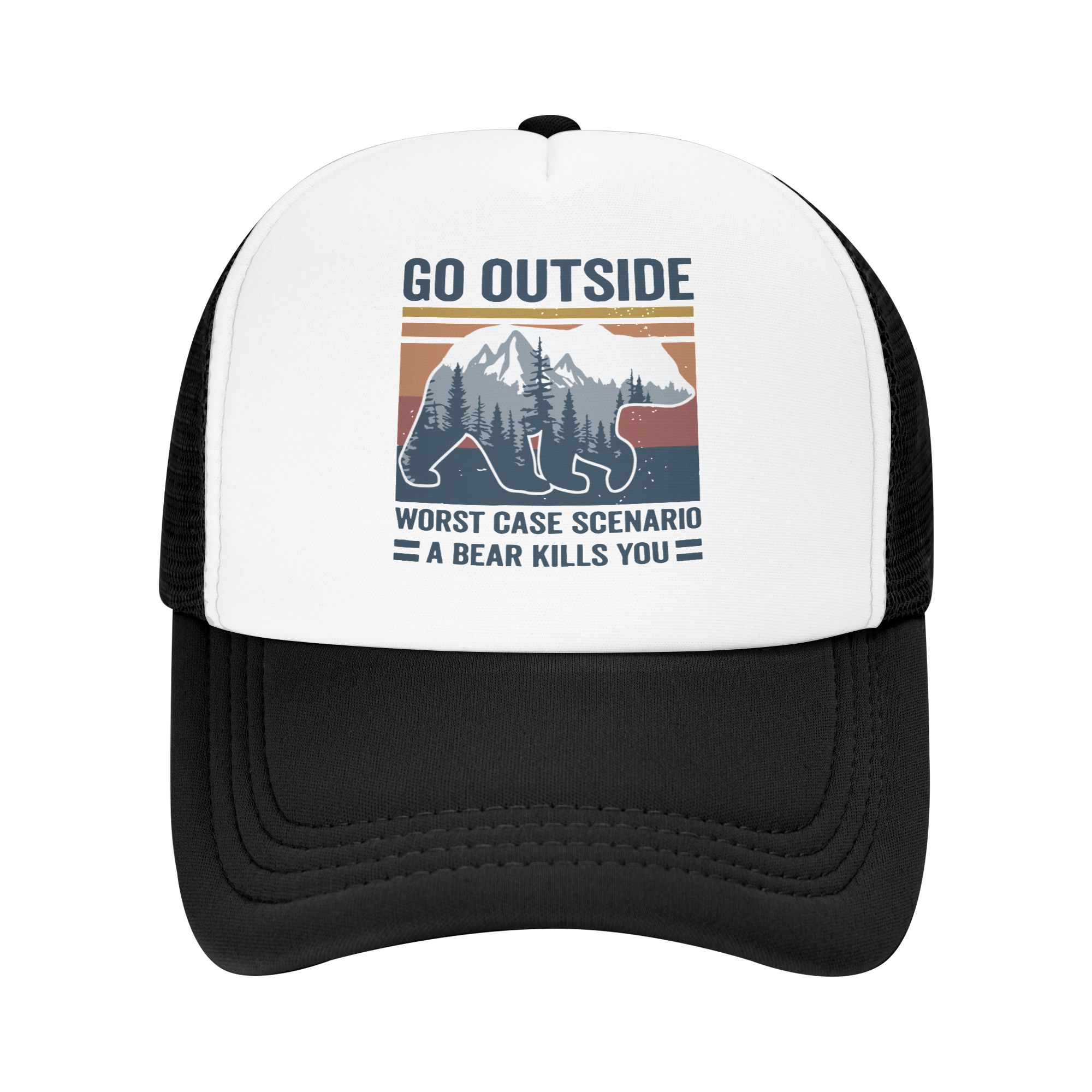 Trucker Hat Cap - Pergilah ke Luar Ruangan, Skenario Terburuk: