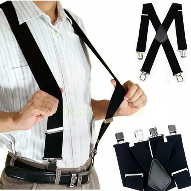 Suspenders Clip Men - 4 Klip Lebar 2.5/3.5CM Suspender Pria