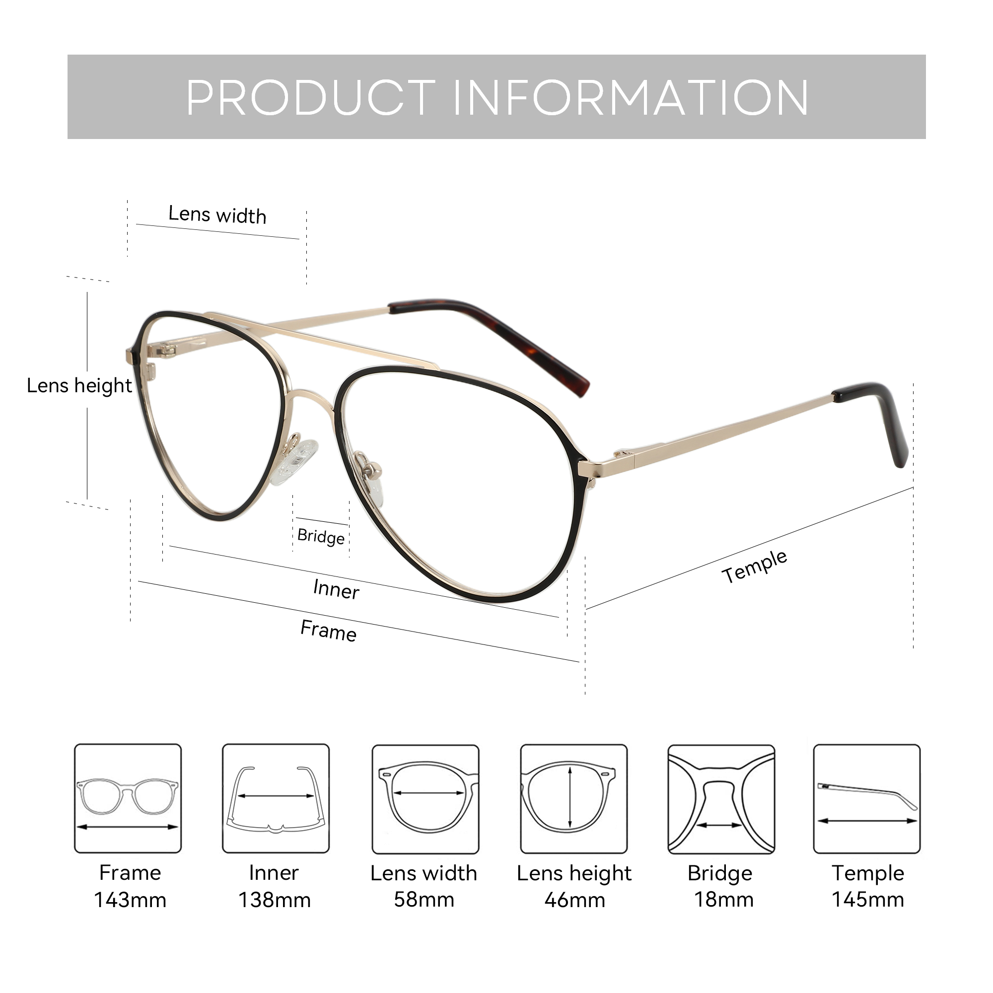 ZENOTTIC kacamata optik Pilot  - Men'S Fashion Non Prescription Glasses ulasan dan harga