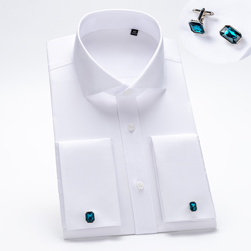 Kemeja Manset Prancis Katun Pr - Dress Shirt Non-Iron ulasan dan harga