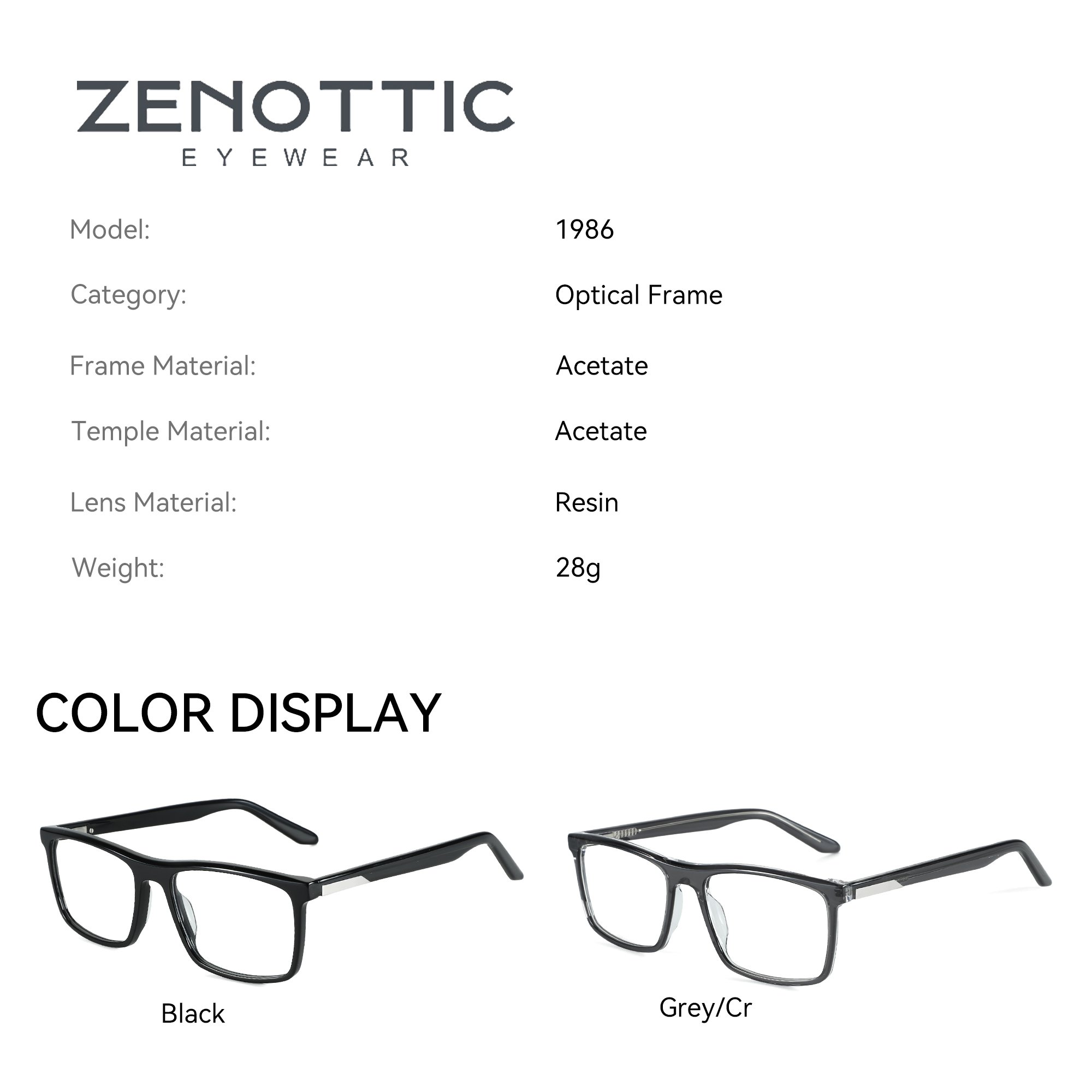 ZENOTTIC kacamata optik asetat - Men'S Fashion Non Prescription Glasses ulasan dan harga