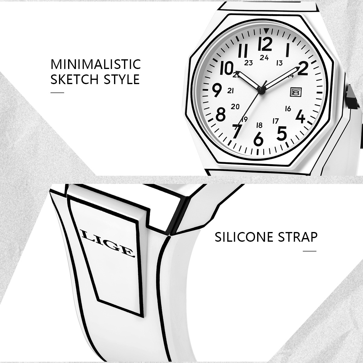 LIGE Jam Tangan Pria Baru Jam  - Men'S Fashion Box ulasan dan harga