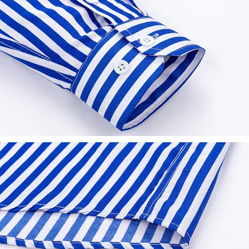 Kemeja lengan panjang bergaris - Dress Shirt Non-Iron ulasan dan harga