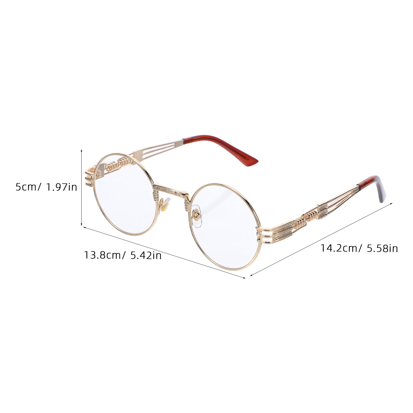 Kacamata Steampunk Bulat Vinta - Men'S Fashion Non Prescription Glasses ulasan dan harga