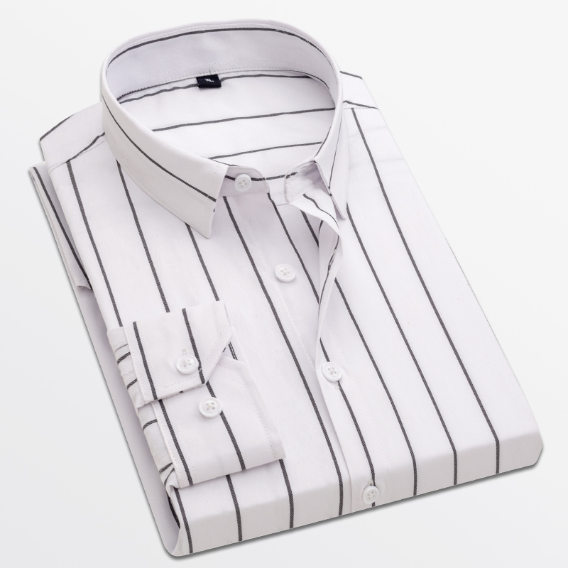 Kemeja Pria Bergaris Lengan Pa - Dress Shirt Non-Iron ulasan dan harga
