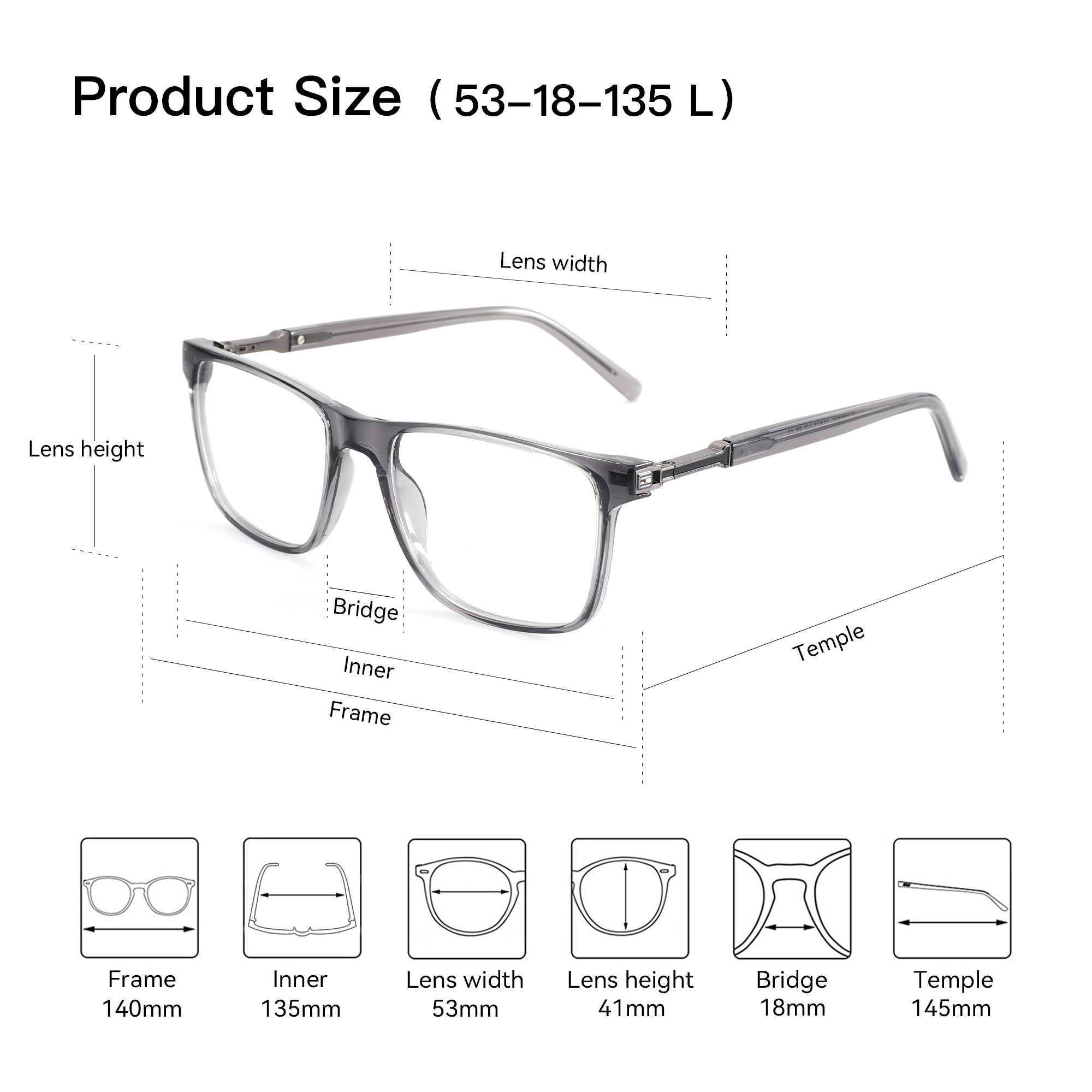 BLUEMOKY Fashion Acetate Mens  - Men'S Fashion Non Prescription Glasses ulasan dan harga